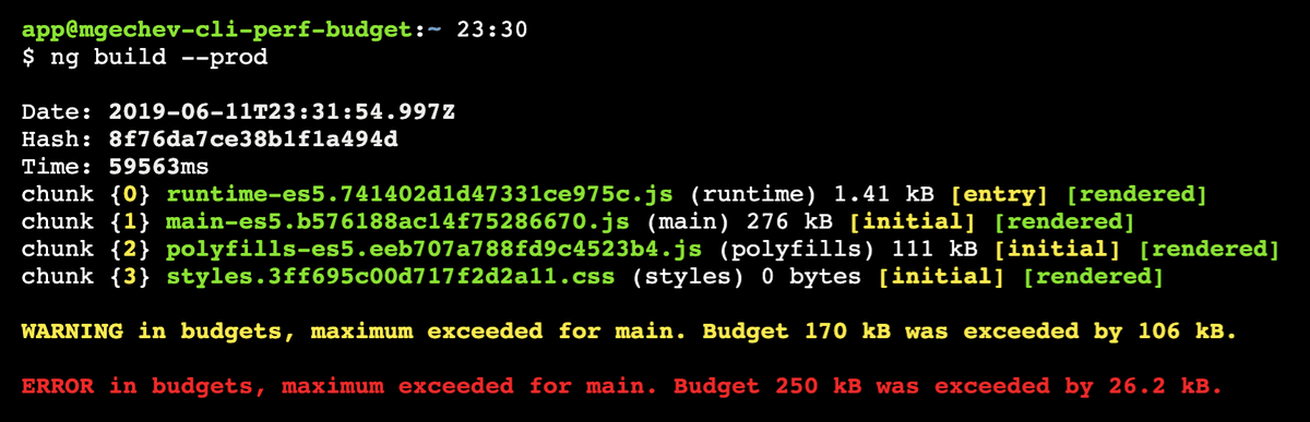 mgechev's tweet photo. Budgets help you monitor your app over time to make sure its performance does not regress.
Learn how to use Angular CLI's built-in budgets and understand the difference between build time & runtime tracking in the following guide:
https://t.co/dkJhb7AGxf
#AngularDailyTip https://t.co/StO7cxrVeZ