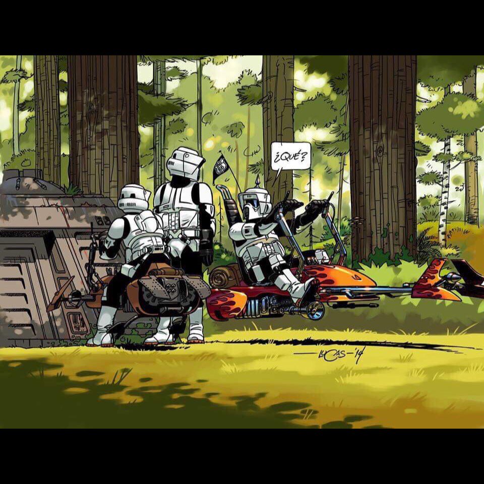 swafol's tweet photo. « Quoi ? » // “What?” (By Lucas - 2014) #starwars #scouttrooper #scout #speederbike #custom #flame #what #endor #moon #endormoon #swafol https://t.co/zeZXhq42ye
