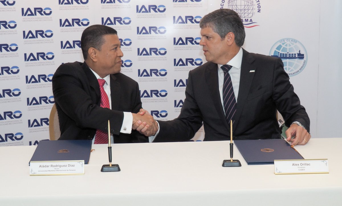 IAROORG's tweet photo. El 31 de julio se firmó un Convenio de Cooperación entre la Asociación Internacional de Organizaciones Reconocidas (IARO), representada por su Presidente, Alex Orillac, y la Universidad Marítima Internacional de Panamá (UMIP) representada por su Rector, Aladar Rodríguez. #Panamá https://t.co/WAIr3xrXGB