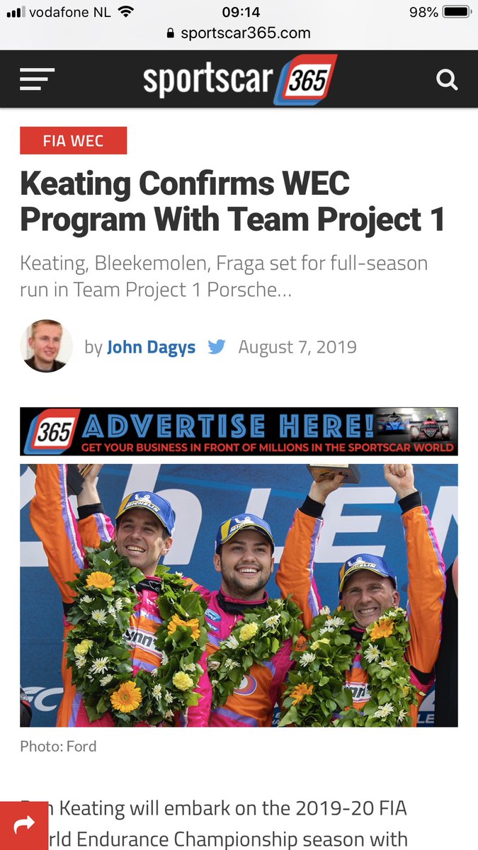 allardkalff's tweet image. Congrats @keatingcarguy @jbleekemolen @FelipeFraga88 👊 Great news. #wec #lemans #teamproject1 #porsche #gt