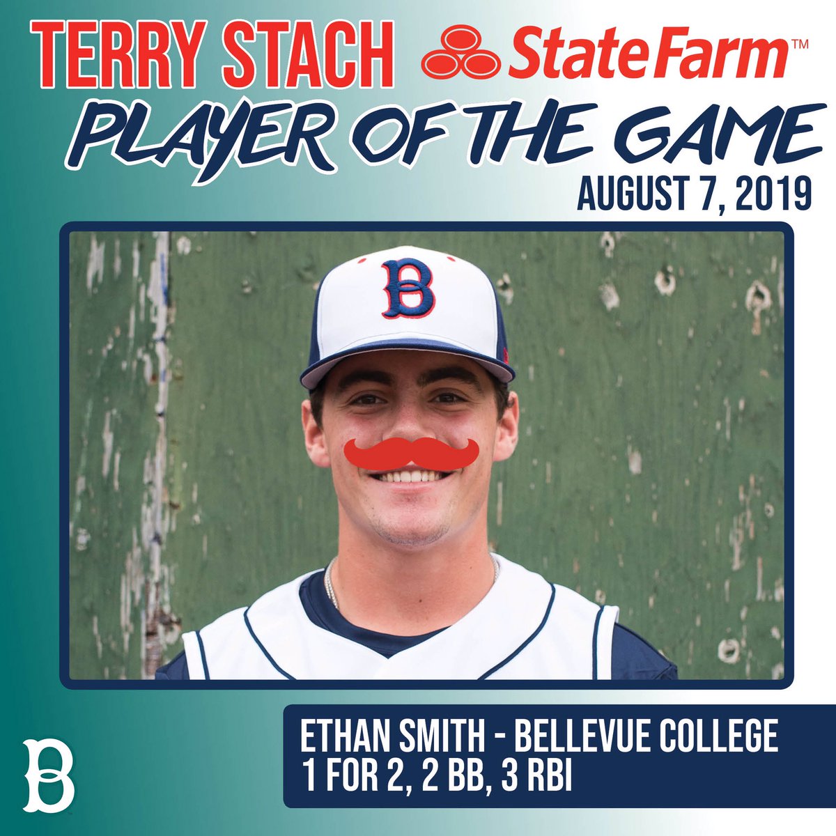 bhambells's tweet photo. Your Terry Stach, State Farm, Player of the Game for August 7th is Ethan Smith! https://t.co/B0KboKsNNc