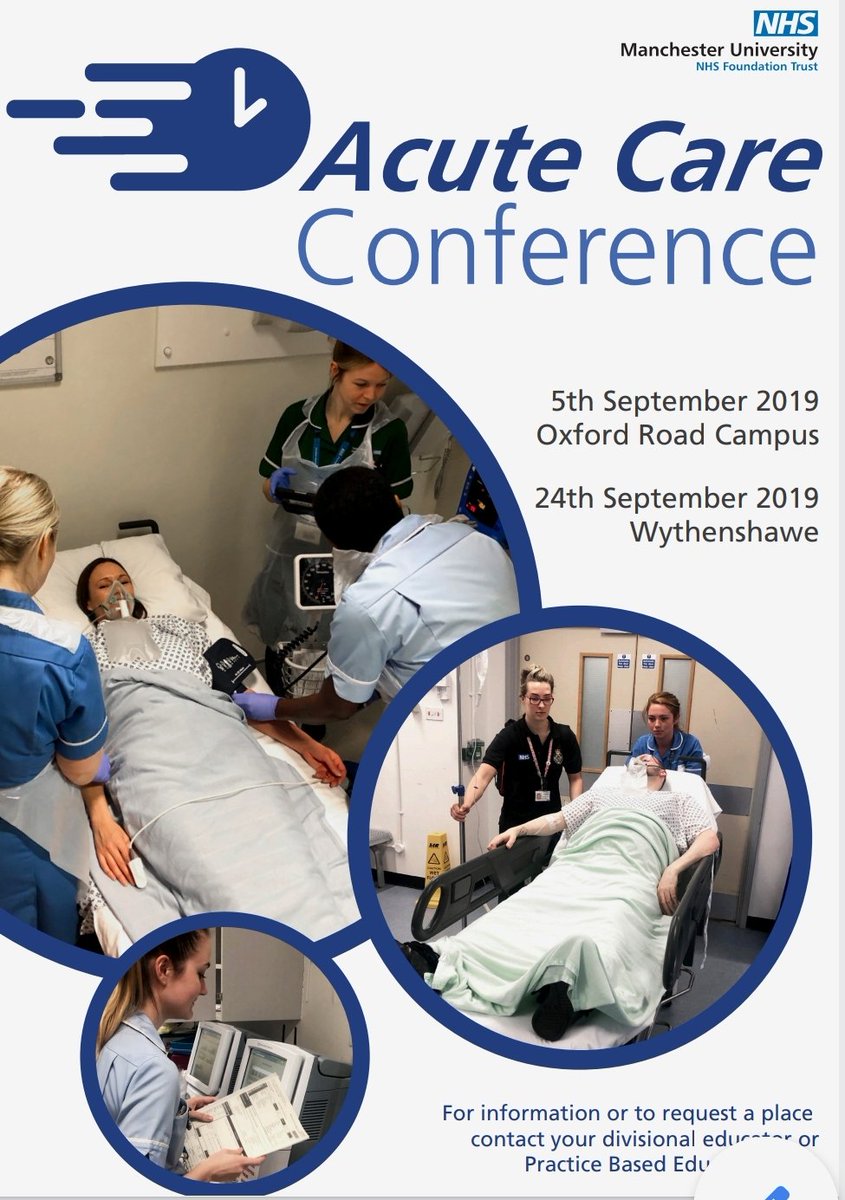 Acute_Care_Team's tweet photo. QUICK! Spaces are filling up fast!! To secure  your place contact astella.evans@mft.nhs.uk 
This conference is a unique opportunity to learn about everything from patient experience through to acute care management. 
@MFTnhs @MFT_MRI @WythenshaweHosp @RMCHosp @MFT_SMH https://t.co/Mi79sk5Cw5