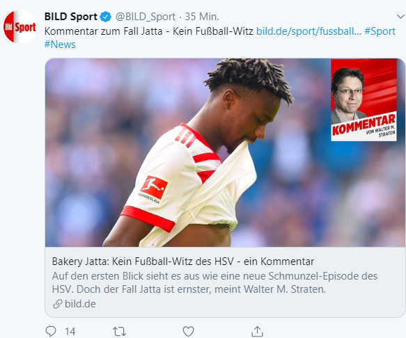 Sascha Meyer (@trainersohn) on Twitter photo Ach guck mal. Jetzt spielt der #Jatta auch schon mit dem Gesicht von Gideon Jung? Es wird immer armseliger <a href="/BILD_Sport/">BILD Sport</a> Ach guck mal. Jetzt spielt der #Jatta auch schon mit dem Gesicht von Gideon Jung? Es wird immer armseliger <a href="/BILD_Sport/">BILD Sport</a>