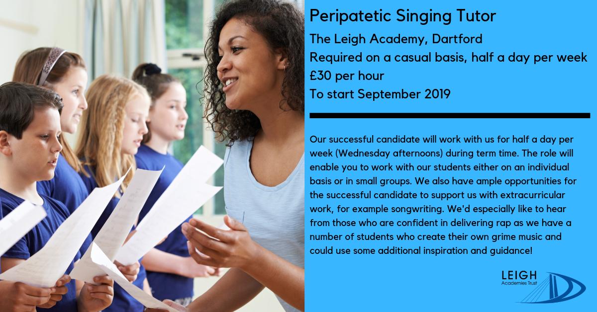 For more information and to apply: bit.ly/2M7pagS

#Singingteacher #Singingtutor #Musicteacher #Teacherofmusic #Musictutor #Dartford #Kent