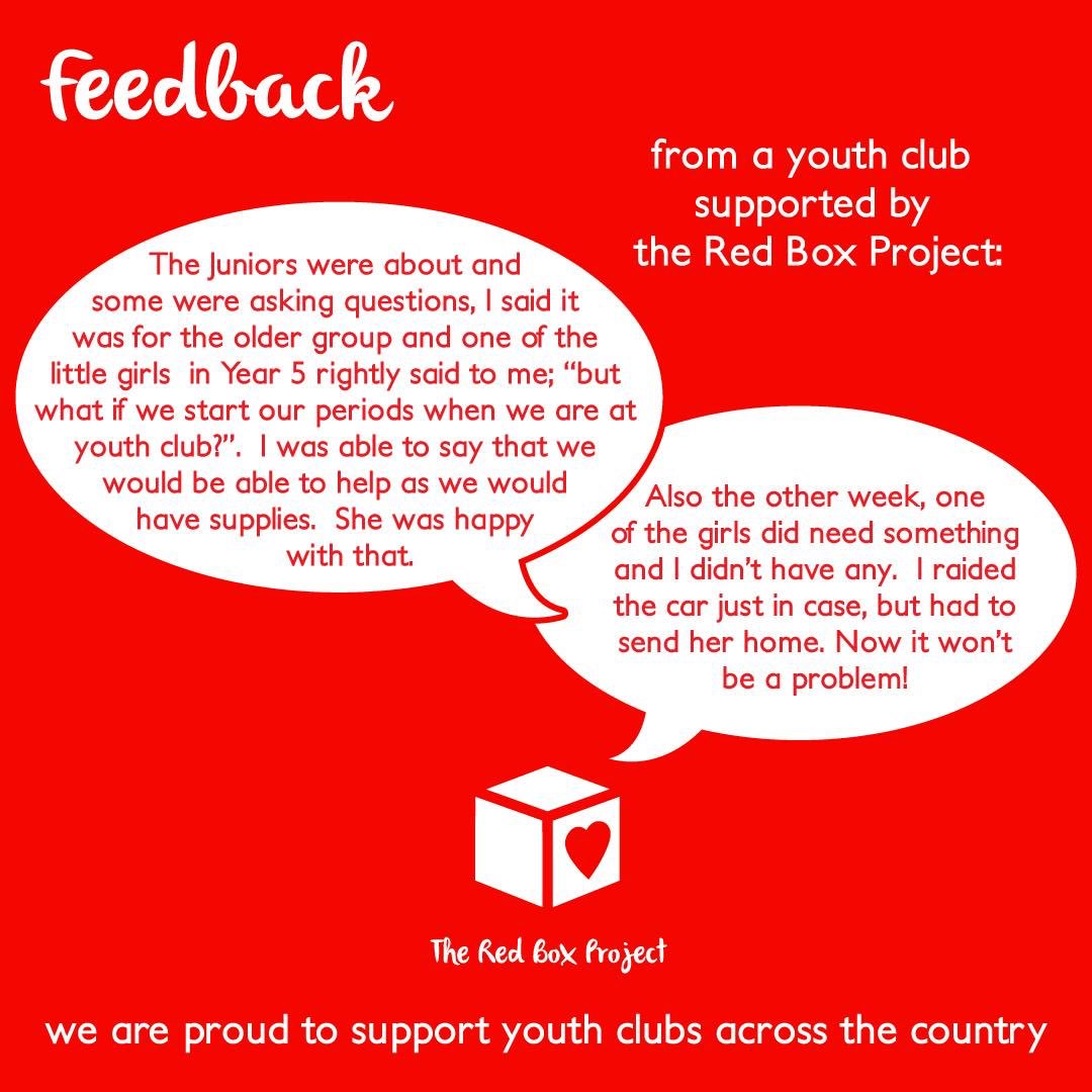 Periods don’t stop for the summer, so we’re supporting many youth clubs &amp; adventure playgrounds over the holidays ☀️

Feedback like this just underlines the difference that free access to period supplies can make. We are really proud to help ❤️

#KindnessMatters
#MenstrualEquity