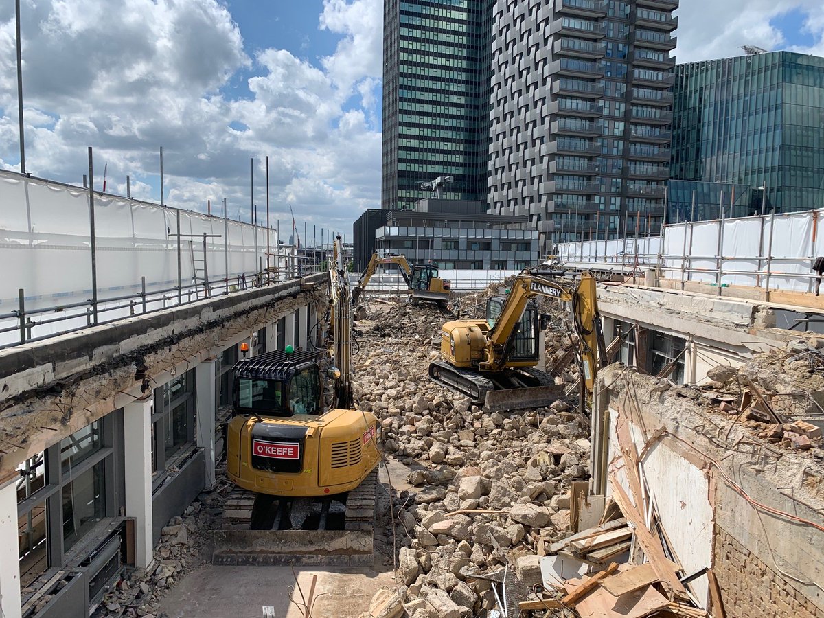 Demolition is well underway at Stephenson House!
Delighted to learn that waste materials are taken away to be screened and graded for recycling with most of the material to be repurposed for the construction industry!

<a href="/8build/">8build</a> #Repurpose #recycle #reuse #sustainableconstruction