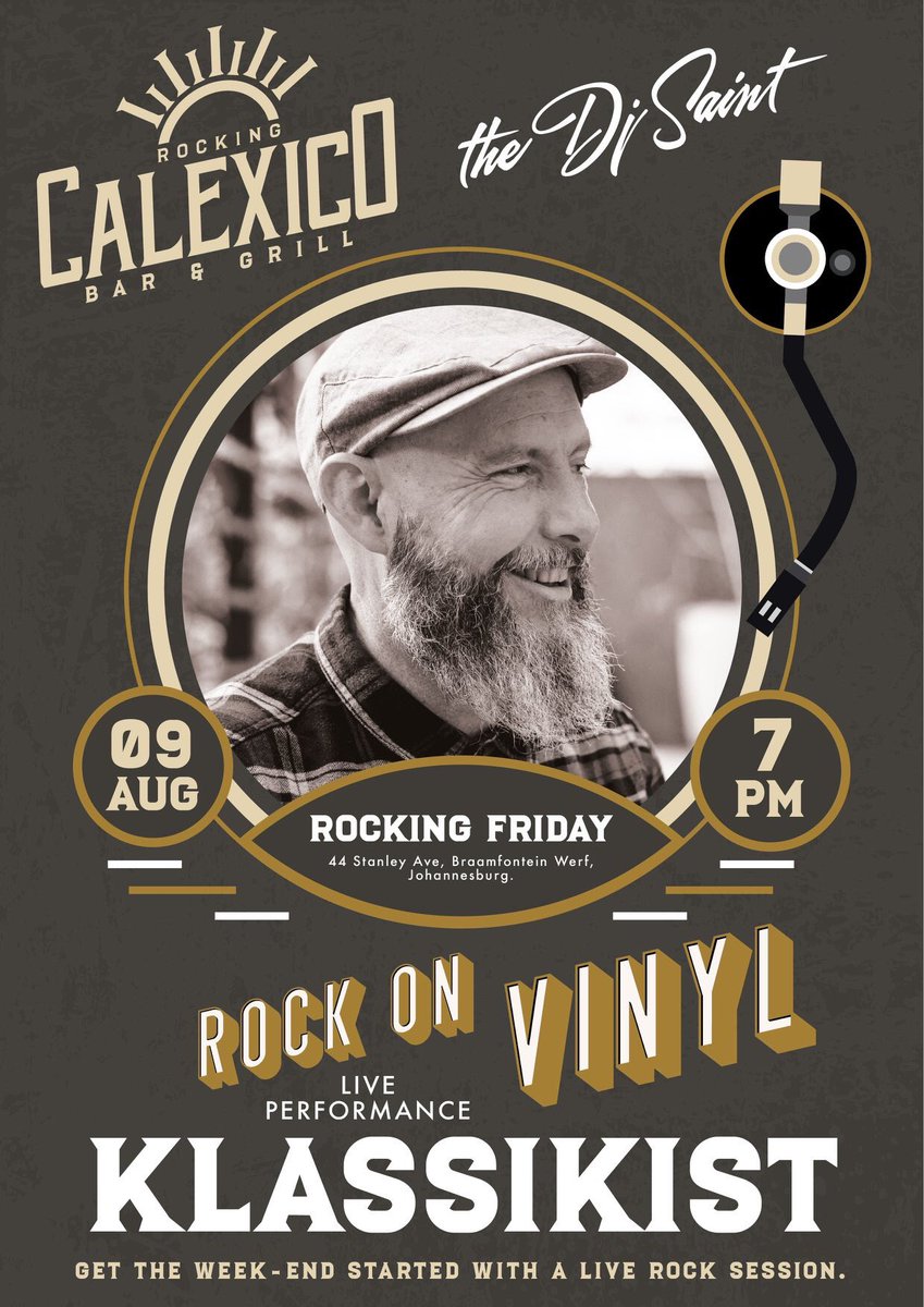 BEER IN MIND IT'S A PUBLIC HOLIDAY this Friday and we are OPEN!!!

Rock session by the KLASSIKIST on Vinyl.#CalexicoJhb
