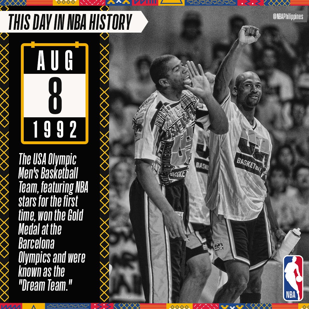 NBA_Philippines's tweet photo. On this day, the "Dream Team" won the Gold Medal in the 1992 Barcelona Olympics. Who was your favorite player from the USA Olympic Team in that tournament? #ThisDayInNBAHistory ⌛🏀 https://t.co/U5y3d778cD