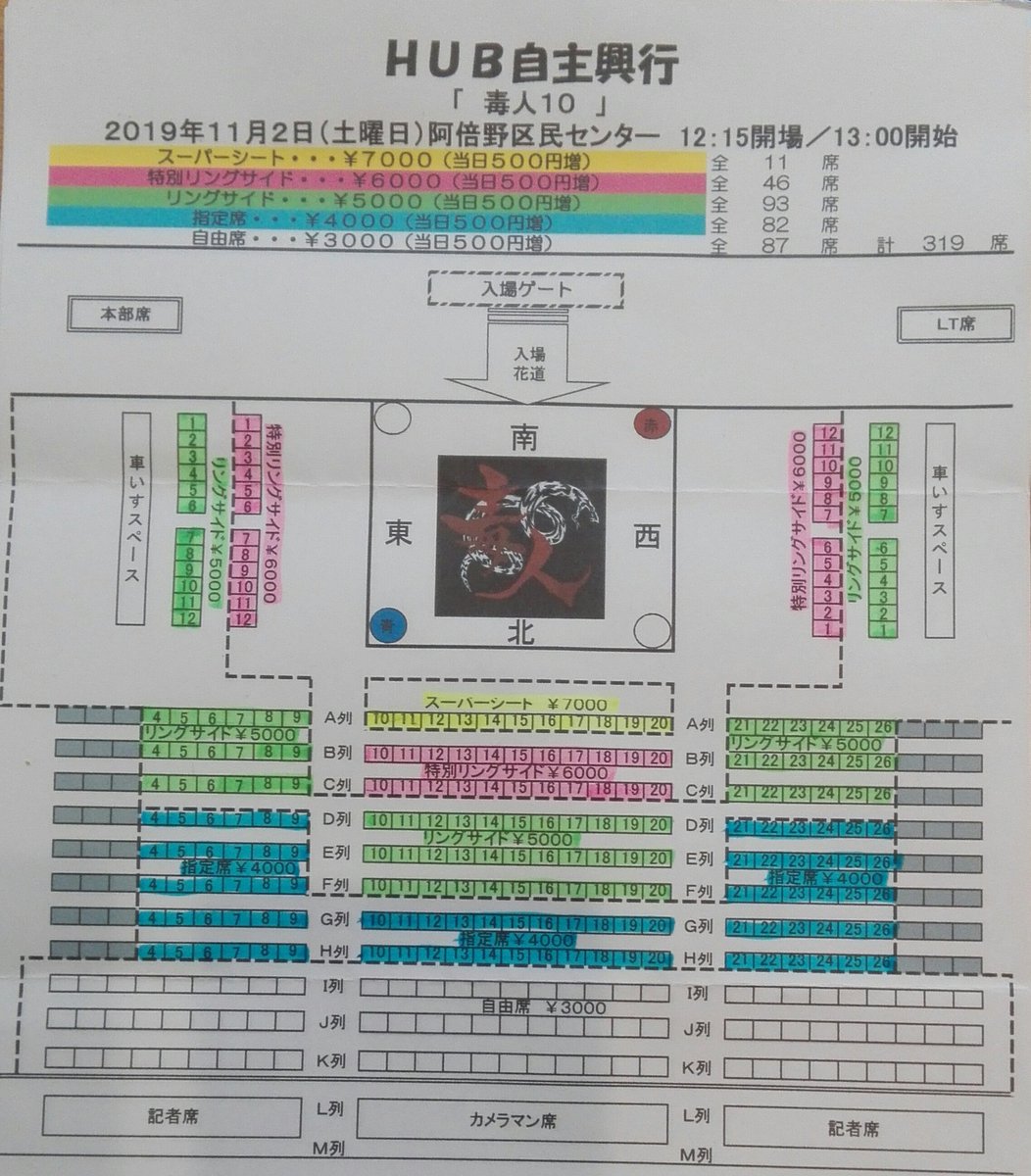 ｈｕｂ 毒人10 スーパーシートと特別リングサイドが完売になりました ありがとうございます T Co Dngah8kv1y Twitter