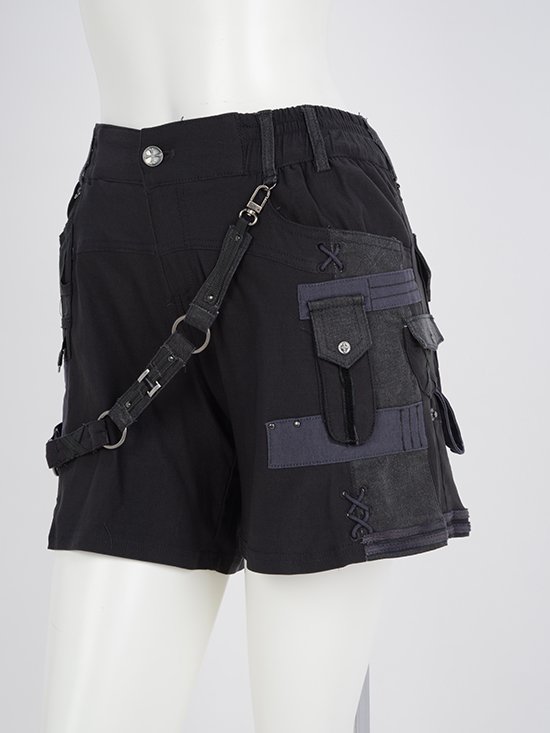 OZZON ブラックショートパンツ OzzOn Ozz Croce ベルト付きブラック