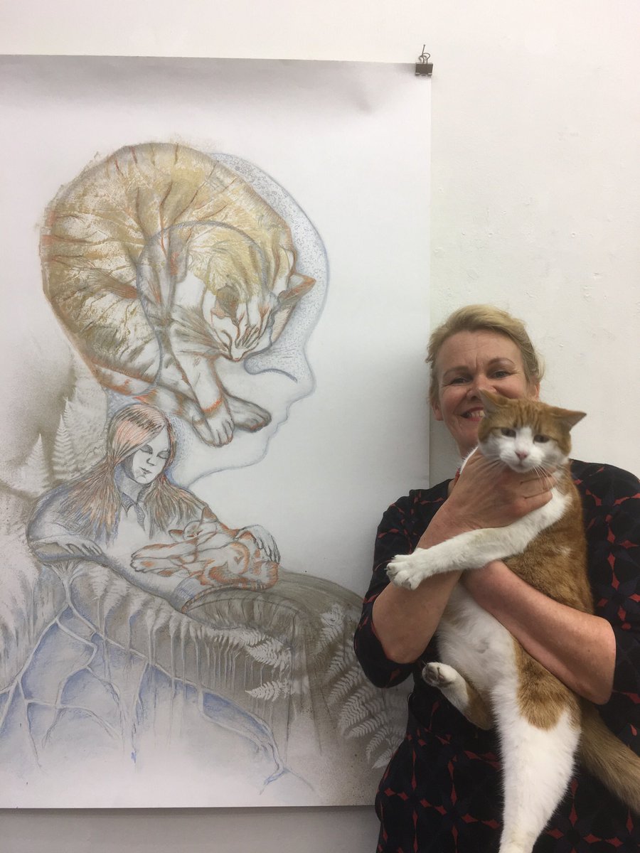 Me and my #red #cat #drawing ❤️#cats ikhoudvan #katten ik #teken #katten #tekening 100 x 140 cm #InternationalCatDay