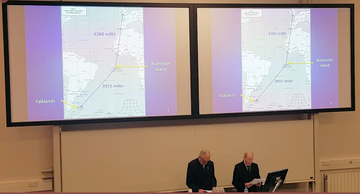 FirstFalklands's tweet photo. Commodore Mike Clapp and General Julian Thompson at the #FM37 Conference at Manchester University in April 2019. The true story of #TheFirstCasualty was also aired here on this day, to great popular acclaim. A wonderful crowd to be recognised by!
Link: https://t.co/CZWNVp1oUm https://t.co/5inP1fq1gx
