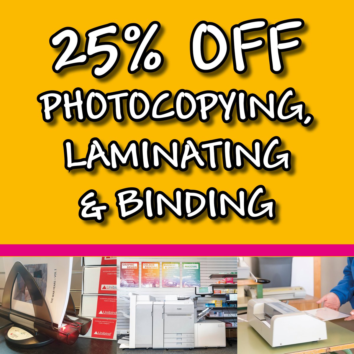 LAST FEW DAYS OF OUR FOLK WEEK OFFERS!

* 3 for 2 on all greeting cards *
* A5 Leaflets 250 = £30 500 = £50*
* 25% Off Photocopying, Laminating and Binding *
* Business Cards 100 = £20 250 = £30 *

#Sidmouth #SidmouthFolkFestival #printing  #shoplocal #shopindependent