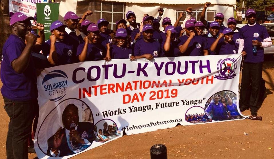jacquekamau's tweet photo. @PSYGKenya @uonbi Young People in Trade Unions are celebrating #NYW2019 #IYD2019 through mobilization and recruitment of more youths 
#CotuYouthIYD2019 https://t.co/Ve7f0LRsde
