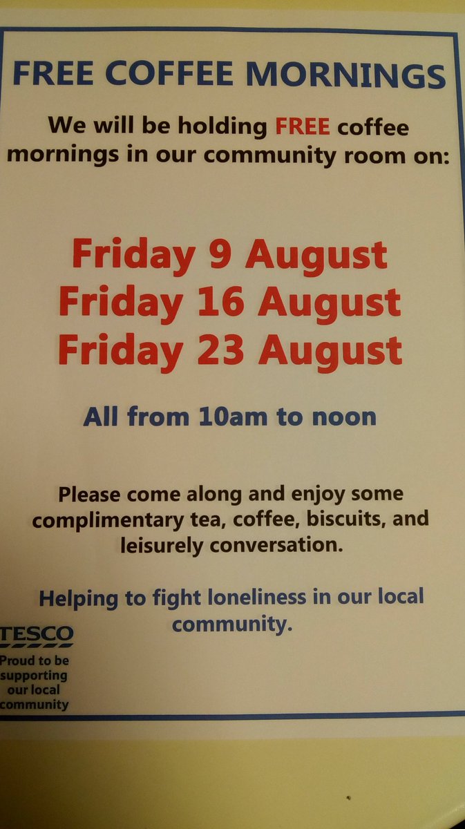 TrowCommunity's tweet image. For the next few weeks we will be holding Community Coffee Mornings in our community room, please feel free to pop along for a cuppa and talk to someone new! Details below @AdminTug @GemmaNovis @TrowTIC