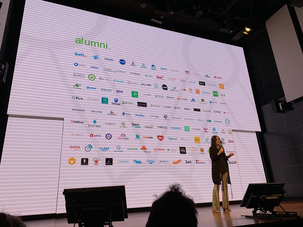 dalec's tweet photo. A big logo wall of @murudau alumni! #syd6 Over 300 founders. 25% female https://t.co/5e7tq3fkjb