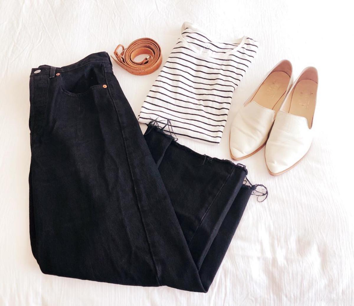 WeekendBarber's tweet photo. In love with this French-inspired outfit combo by @poorjessieann 😍Our loafers complement it so well, don't they?

If you want to share your @weekendbarber, just tag or use #wkbpeople in the caption and we'll repost it! 🙌

#weekendbarber #wkbpeople #whatiworetoday #slowfashion https://t.co/q1Opuv2q1g