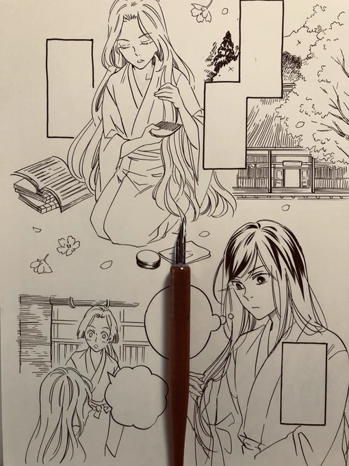 甲子園流しつつペン入れ
#極彩の家 