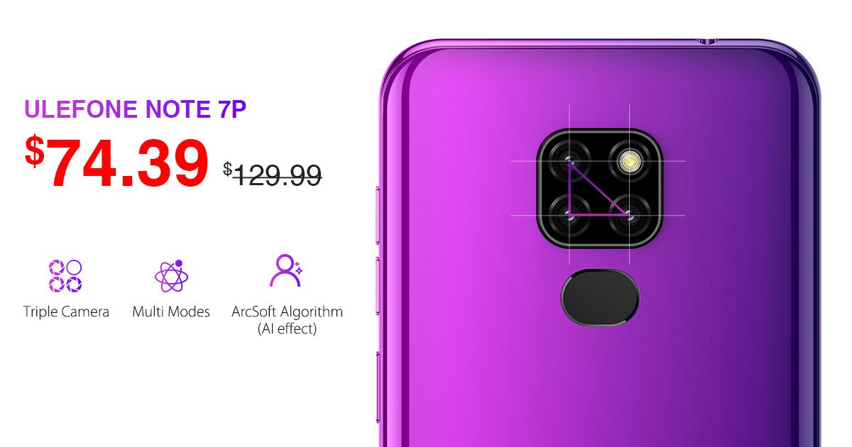 UlefoneMobile's tweet photo. #UlefoneNote7P comes with triple rear cameras, 8MP main camera and 2 sub camera with rear flash&Bokeh effect present the best picture. ArcSoft algorithm will make shooting more intelligent, AI effect helps to capture vivid photos of beautiful scenery.
>>>https://t.co/EC4BPFE1PC https://t.co/nT0RLlkJ4s