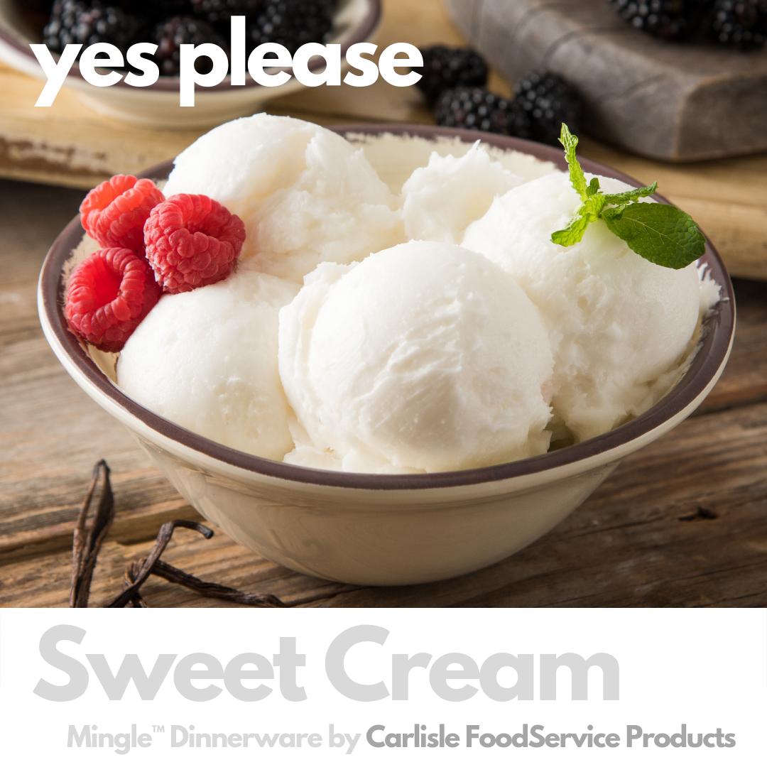 Mingle Dinnerware offers a natural look and feel of ceramic with the durability of melamine. 

Learn about our newest color - Sweet Cream
carlislefsp.com/dinnerware/min…

#CarlisleFoodServiceProducts #SanJamar #Dinnerware #Restaurant #Commercial #Plating