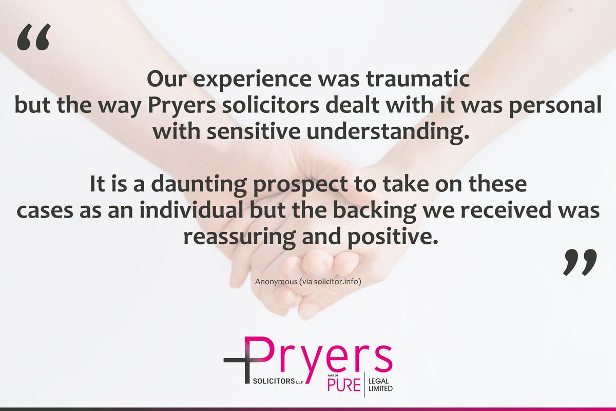 Pryers's tweet photo. We are proud of our team who are not only experts in their field, but empathetic and caring.
#Solicitors #WeCare #HereForYour #NoWinNoFee https://t.co/0nWwnT2lS4
