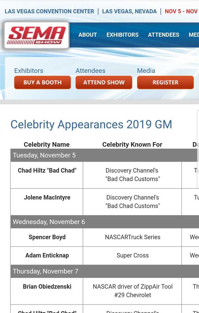 TheRealObie29's tweet photo. Absolutely humbled to make the Celebrity Appearance list for the 2019 @SEMASHOW
Im so excited to meet all the attendees and celebrate the auto industry. Shout out to @ZippAirToolUSA for bringing me along. See you all in Vegas!
#SEMAShow2019
#ZippAirTools https://t.co/7cejorYx3d