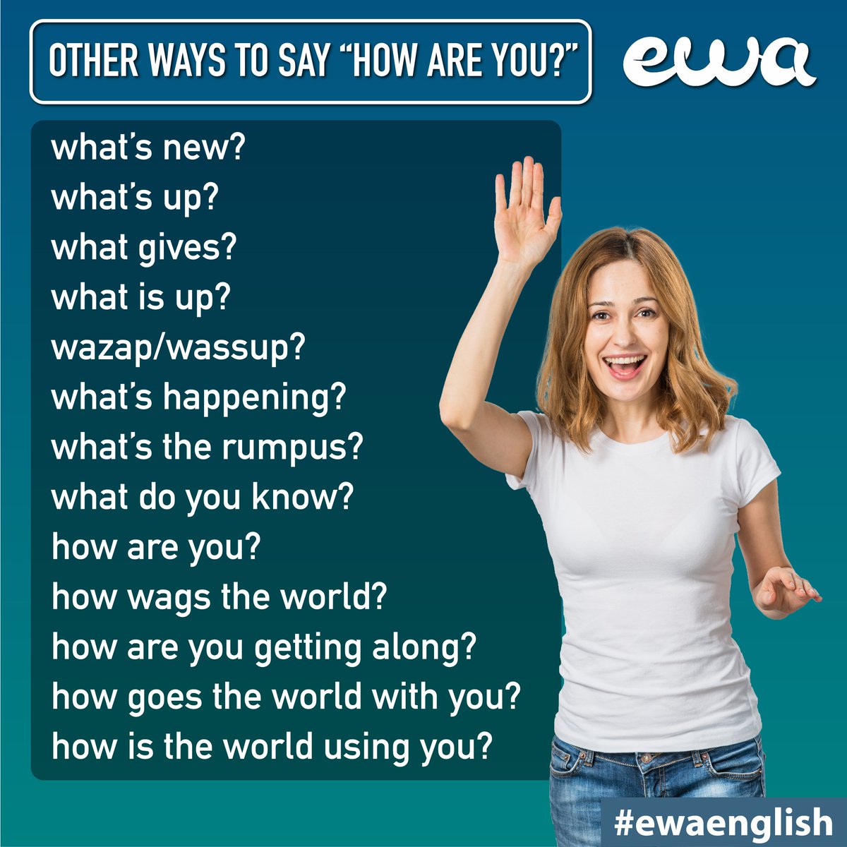 for_ewa's tweet photo. How are you today?

Ewa App - install now —> https://t.co/dUXoOJqmNr

#ewaenglish #instaenglish #english #grammar #ielts #esl #vocabulary #vocab #efl #elt #education #englishhowto #английскийснуля #английскийонлайн https://t.co/yt7Na2hFd3
