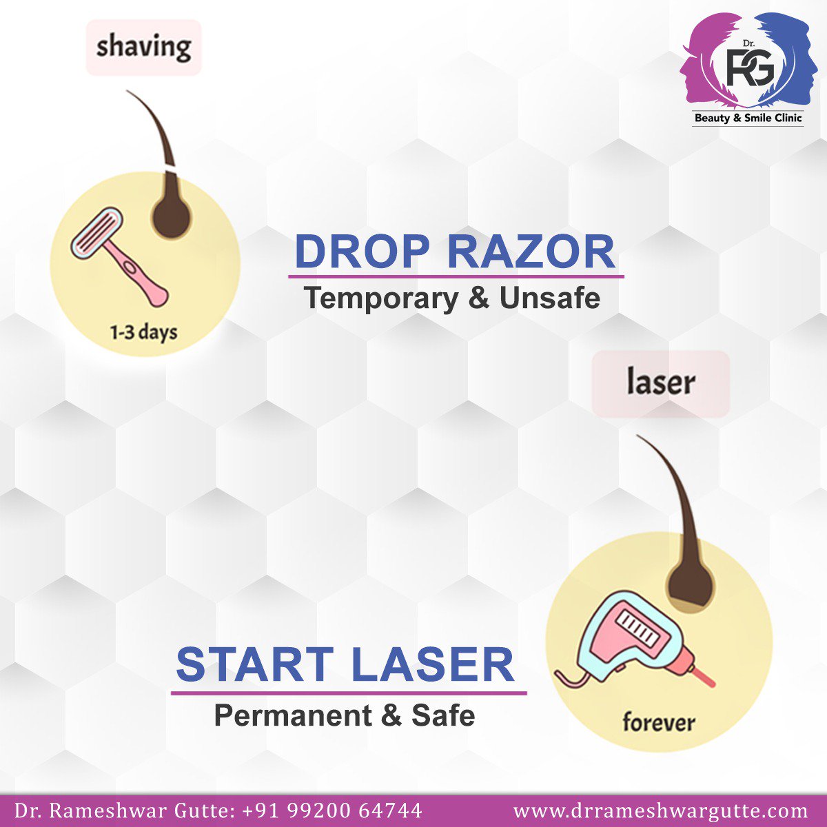DrRGutte's tweet photo. Get rid of Unwanted Body Hairs Easy &amp; Best Way
#LaserHairRemoval with Dr. Rameshwar Gutte

For Appointment : +91 99200 64744
Powai, Mumbai

#DrRameshwarGutte #SaynotoRazor #NoShave #Stopwaxing #Painfree #ZeroDowntime #CosmeticClinic #LaserTreatment #Powai #Ghatkopar #Vikhroli https://t.co/uxNOH0vcAW