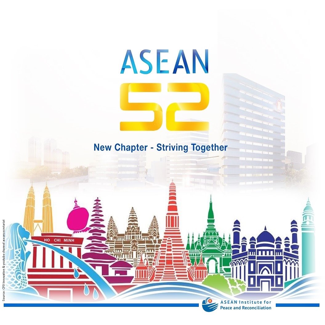 ASEAN_IPR's tweet photo. HAPPY #ASEANDAY! Today marks the Association’s 52nd year! @ASEAN was established with the aims &amp; purposes (among others) to accelerate economic growth, social progress &amp; cultural development, and to promote regional #peace and stability. What’s your wish for #ASEAN52? #ASEAN_IPR https://t.co/QhcDDbRlKl