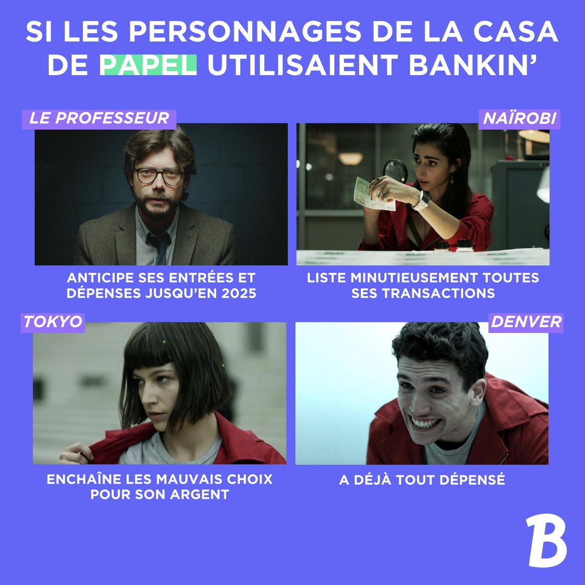 bankin's tweet image. Pas besoin d'enfiler un masque pour mettre vos comptes à l'abri, Bankin' est là pour vous aider ! 😜🙌

#lacasadepapel #fintech #bankin #startup