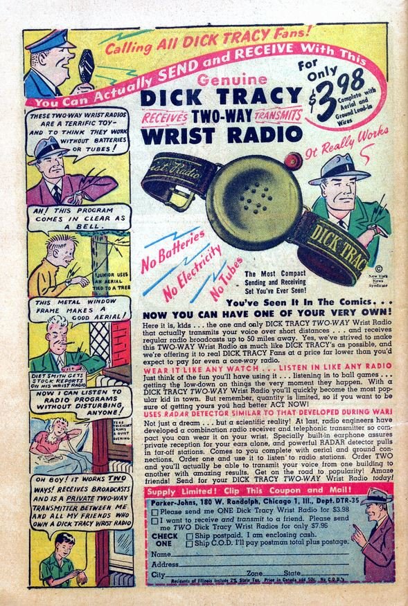 jeffs_comics's tweet photo. And just for fun, here is a #comicbookad for a Dick Tracy wrist radio toy.
The other is from a Dick Tracy Little Big Book
Whitman began these in 1932, also for 10c. A page of text is coupled with an illustration.
The Adventures of Dick Tracy was the very first https://t.co/bQ80AbTisk