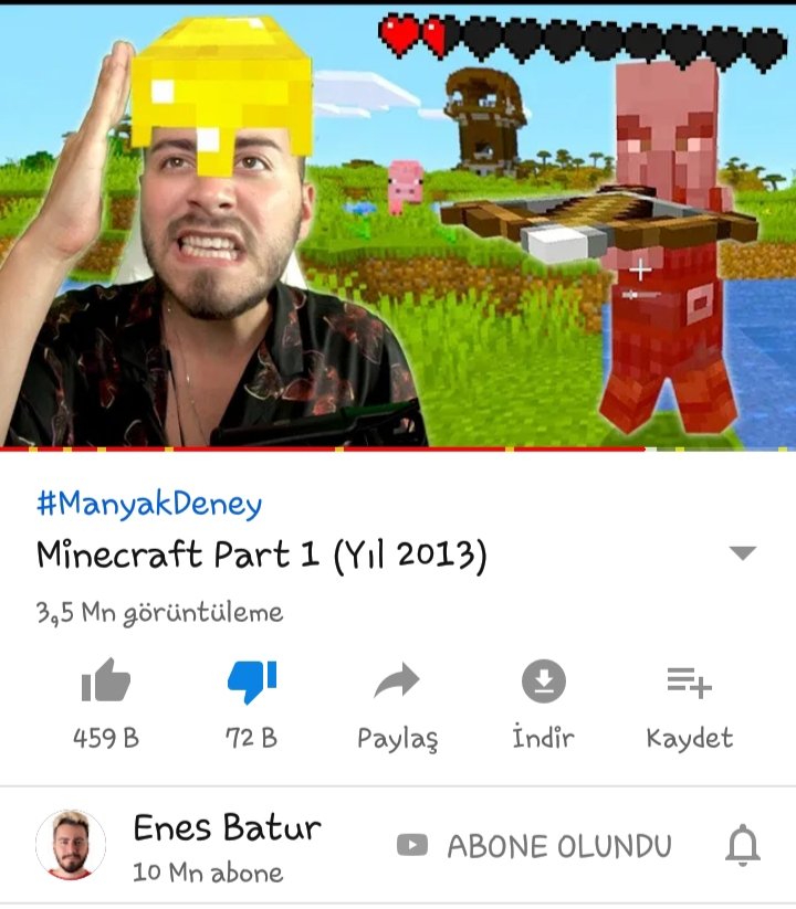 Madem sana hırsız diyenleri umursamıyor ve pewdipiedan thumbnail (ç)almayı "Esinlenmek" olarak adlandırıyosun. O zaman bu thumbnaili neden değistirdin????? <a href="/enesbatur00/">(=8=)</a> #hırsızenesbatur