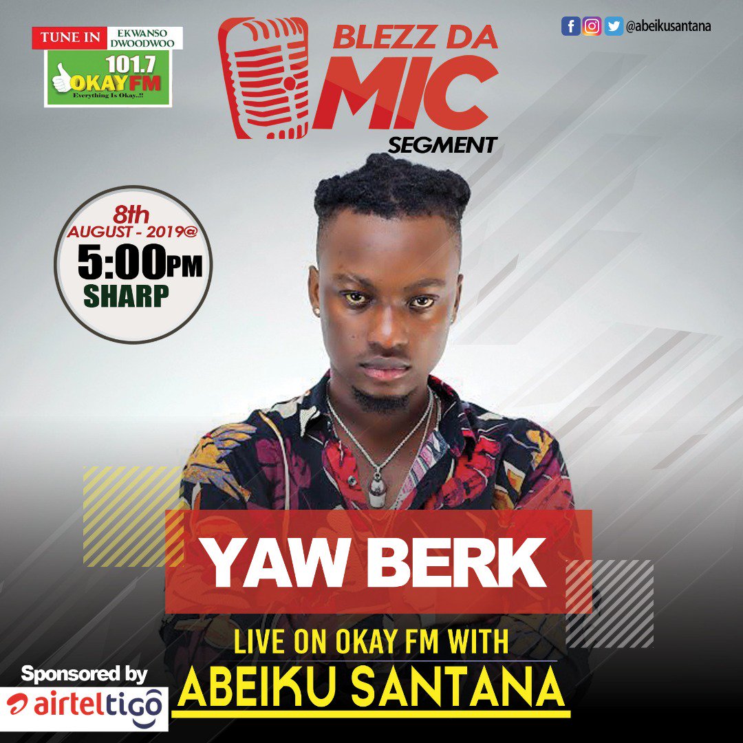 Godwin_lumengh's tweet photo. @yawberk_ on Blezz Da Mic .. #okayfmdrivetime https://t.co/vgBvzMBc7h