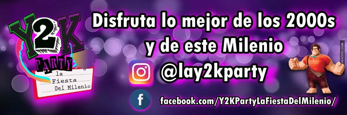 LaY2KParty's tweet photo. Apoyanos y siguenos en nuestras redes sociales:
#Twitter
@lay2kparty
#Instagram
@lay2kparty
#FanpageFacebook (link: https://t.co/YKgPzrmq8v) https://t.co/wpYKUrzEdm…
#Correo y2kparty@yahoo.com
Disfruta lo mejor de los 2000s y de este Milenio con la Y2K Party. https://t.co/ZqknNQaf4B