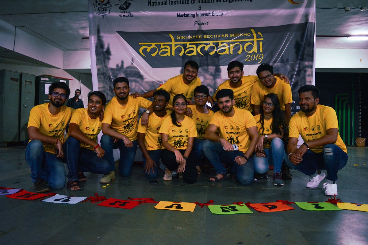 IIMMumbai's tweet photo. MahaMandi Curtain Raiser 2019!
It's not just an event, it's a festival of fun, friends and unlimited happiness! We recently had a Flashmob, followed by solo dance, prize distribution, games, chocolates and an open dance floor!
Credits : MIG
#mahamandi #nitie https://t.co/WIaedAxy5H