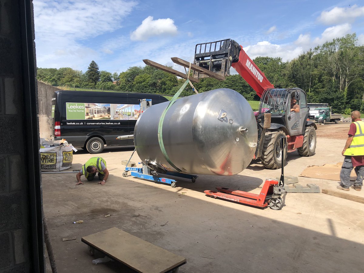 AMallows's tweet photo. Another couple of tanks being installed today @HCDistillery1 #wales #welshgin #gin #vodka #rum #whisky #spirits #welshspirits @FoodDrinkWales @BusinessinWales @wgmin_rural @spiritsbusiness @WelshGinClub @just_drinks @Harpers @teamdb @DrinksfromWales @justdrinkscom https://t.co/kb4cvWWVLr