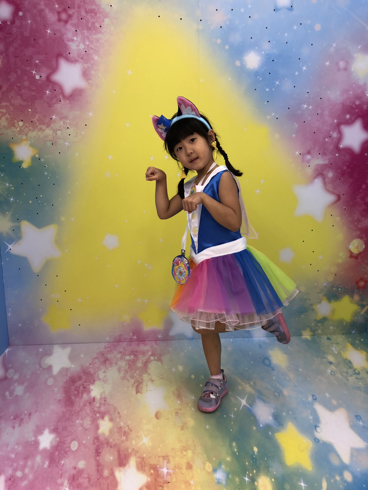 寺田明日香 てらだあすか 8がつ8にち ムスメは5歳になりました 多くの人に支えて頂き 元気に育っています みなさんに感謝 おめでとうムスメ 今日は誕生日プレゼントにもらったプリキュア装備でプリキュア展でした ママアスリート 寺田