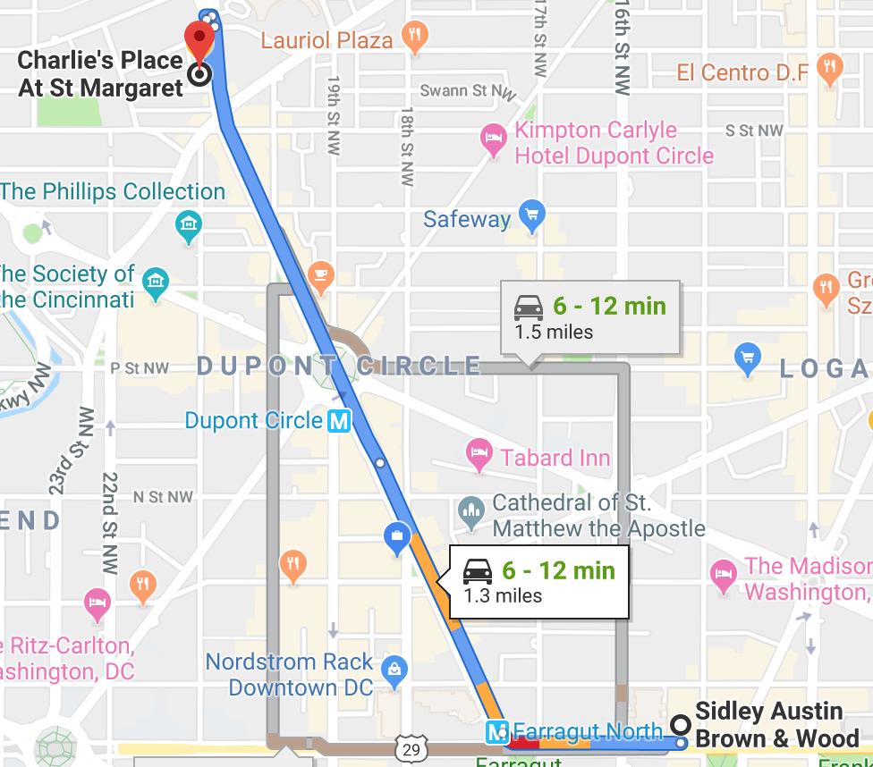 1.3 miles. That’s the distance from the food that <a href="/SidleyLaw/">Sidley Austin LLP</a> wants to donate on Aug. 16, and our address at Charlie’s Place. YOU can be a Food Rescuer and deliver this food to us providing meals for 50 people! Contact us at (202) 486-0618 or just log on to the <a href="/foodrescueUS/">Food Rescue US</a> app!