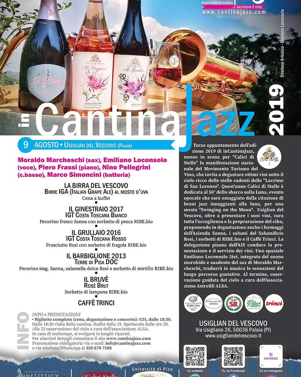 UdelV's tweet photo. #CalicidiStelle2019 con #inCantinaJazz. Visite alle cantine, degustazioni guidate, musica Jazz e osservazione delle stelle con gli astrofili https://t.co/eHgThvH3tU
