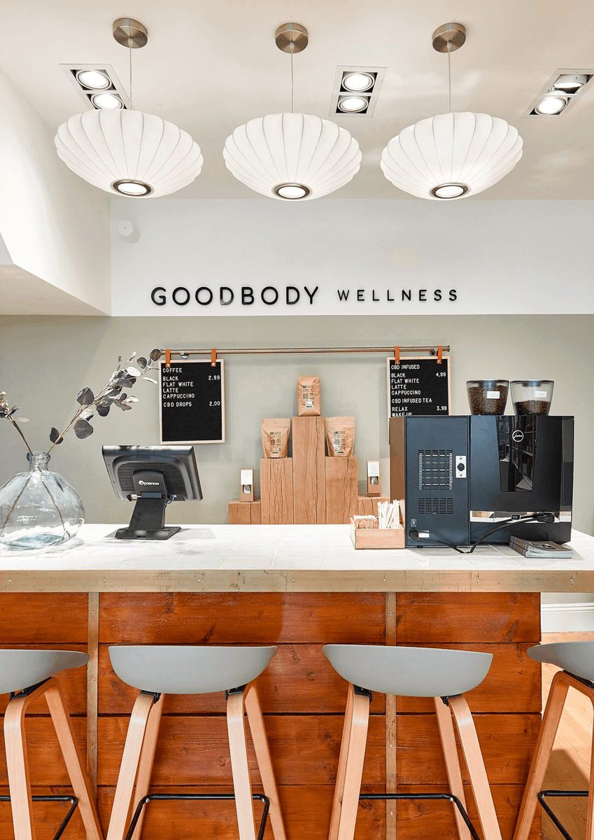 CentreGoodbody's tweet photo. Our coffee bars give you the opportunity to #SitDown, put your feet up and relax. Another #UniqueExperience found within our storesโ๏ธ๐ฟ
#cbdoil #cbdusers #wellness #wellbeing #wellnessrevolution https://t.co/di13dfI4kU