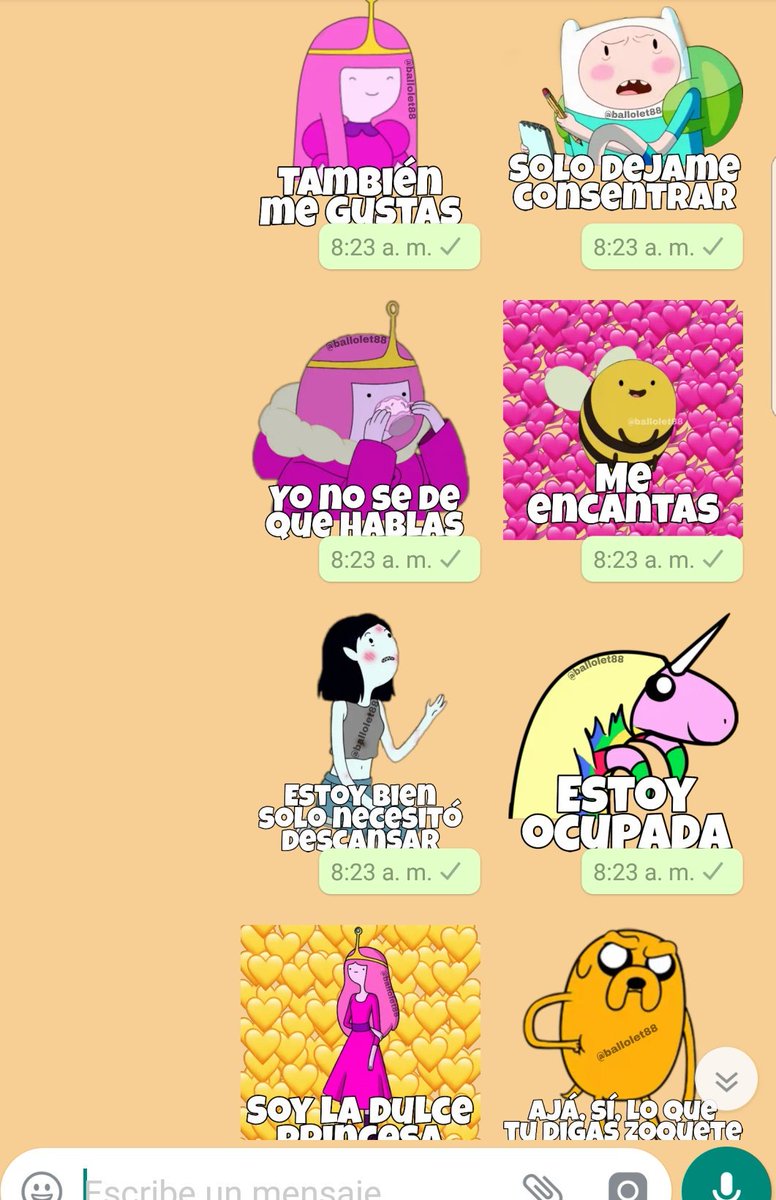 ballolet88's tweet photo. Les traigo los sticker que me pedian mucho de Hora de aventura espero y les gusten.💛 Los estare enviando.
RT Y FAV ❤
#FelizJueves #adventuretime #stickerswhatsapp #Stickers #horadeaventura #Jueves #WhatsApp https://t.co/r5Sm7xP22b