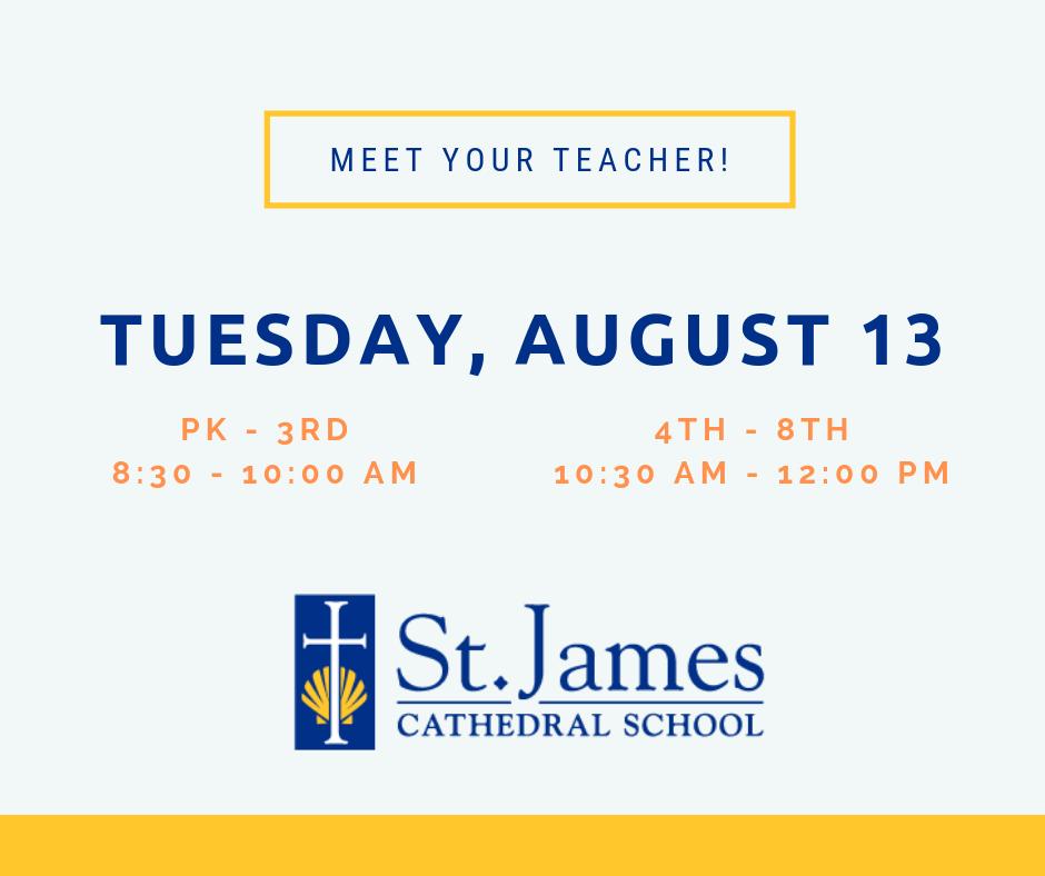 stjcspanthers's tweet photo. We will see you at Meet Your Teacher on Tuesday, August 13th! https://t.co/IZzQvgl0vQ