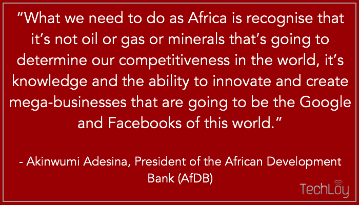 techloy's tweet photo. QUOTE: Akinwumi Adesina, the president of the African Development Bank (@AfDB_Group) on what Africa needs to do to become competitive globally.

[via: @AfricanBizMag] https://t.co/tBQLkLbRQ7