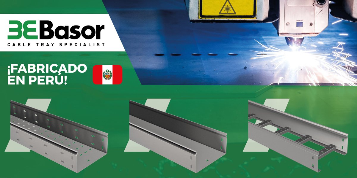 BasorElectric's tweet photo. We are pleased to announce that the new cable trays #Basortray #BP models and the #Basortrav #BEP cable ladders available in the Peruvian market are 100% manufactured in #Lima by #BasorPerú.
With this we take a step forward with the consolidation of our company in the continent. https://t.co/FlQGC7Hkar