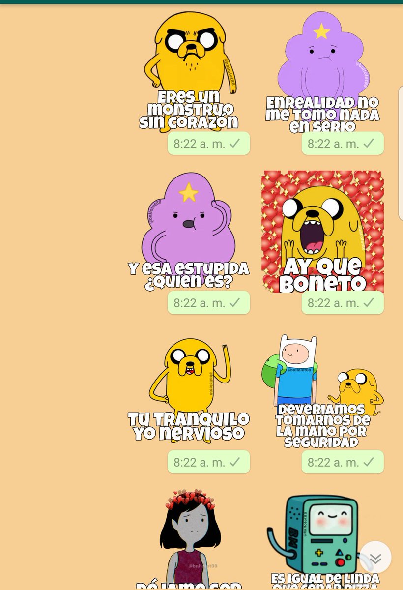 ballolet88's tweet photo. Les traigo los sticker que me pedian mucho de Hora de aventura espero y les gusten.💛 Los estare enviando.
RT Y FAV ❤
#FelizJueves #adventuretime #stickerswhatsapp #Stickers #horadeaventura #Jueves #WhatsApp https://t.co/r5Sm7xP22b