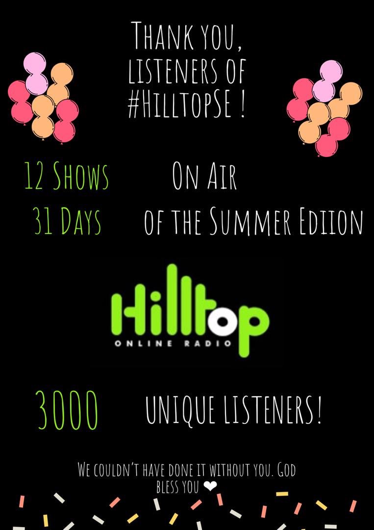 radio_hilltop's tweet photo. Hilltop Radio says a big thank you to everyone who helped to make it a success. We love you all. God bless you 🎉🎉🎉❤️❤️❤️ https://t.co/eDpkvZQiYW