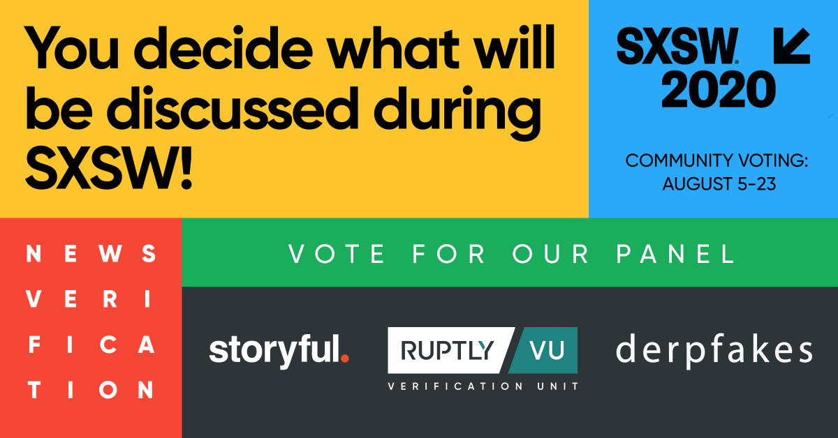 Ruptly's tweet photo. Friends, your support is needed! Please vote for the participation of @RuptlyVU, @Storyful and @RealDerpfakes at @sxsw!
1. Create an account on the SXSW website  https://t.co/eAHn1xuVwn
2. Vote for our panel 
https://t.co/q7ACmUv2EF https://t.co/972LwrRVjj