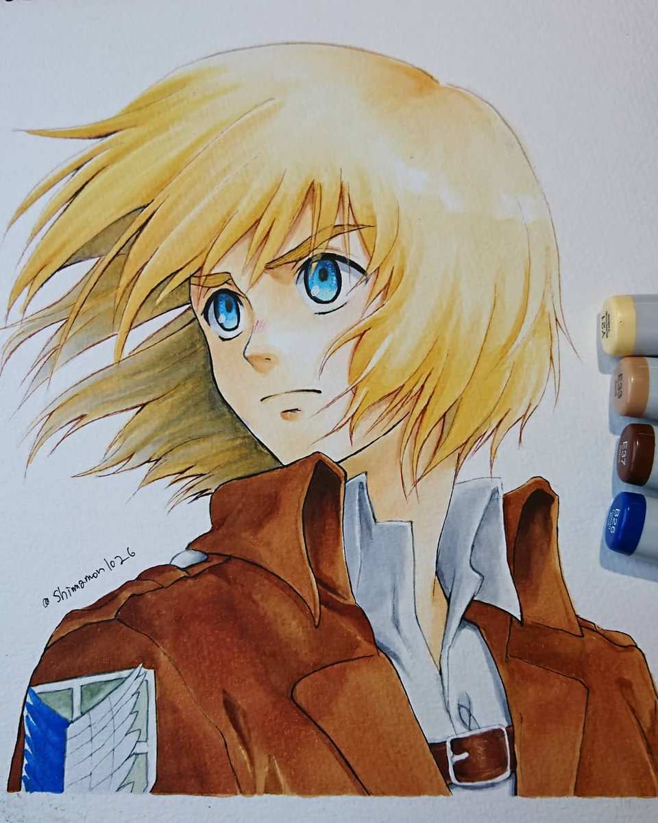 しまもん コピックイラスト発信 A Twitteren インスタ用にアルミンです 進撃の巨人 コピック Copic イラスト お絵描き T Co 3skua65kcw Twitter