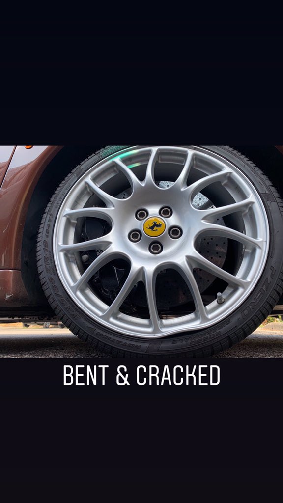 QuestRim's tweet photo. This Ferrari fell victim to Cleveland potholes and luckily the owner knew exactly where to bring his wheels for the highest quality repair and service! https://t.co/eiu4fVVmgz