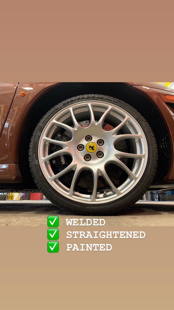 QuestRim's tweet photo. This Ferrari fell victim to Cleveland potholes and luckily the owner knew exactly where to bring his wheels for the highest quality repair and service! https://t.co/eiu4fVVmgz